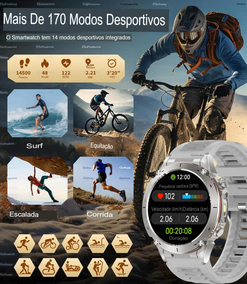 Relógio Smartwatch PV Y101 GPS AMOLED 05ATM
