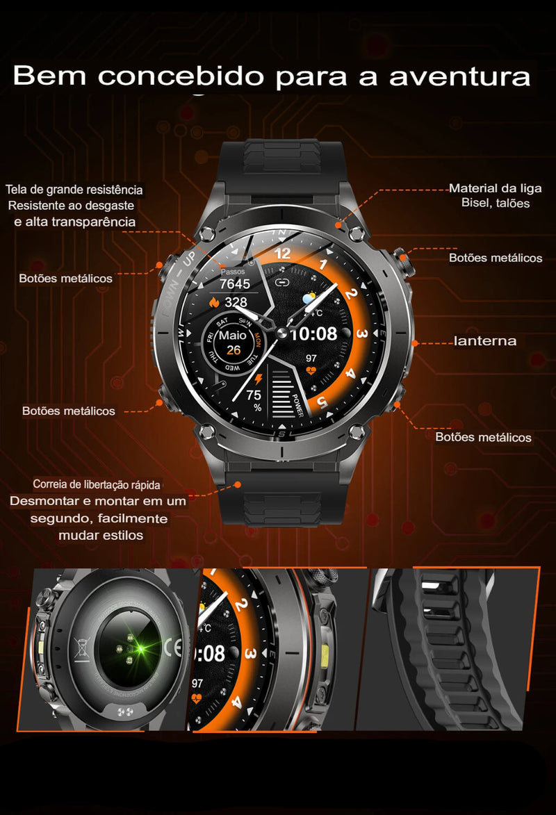 Relógio Smartwatch PV Y101 GPS AMOLED 05ATM