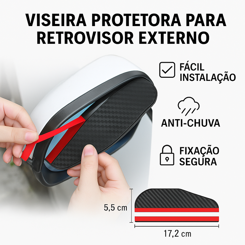 Viseira Protetora Para Retrovisor Externo — Anti-Chuva e Anti-Poeira