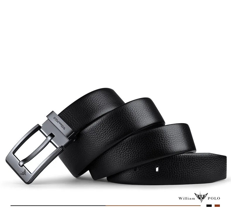 Cinto Masculino de Couro Casual, Fivela Elegante Com Estilo Versátil
