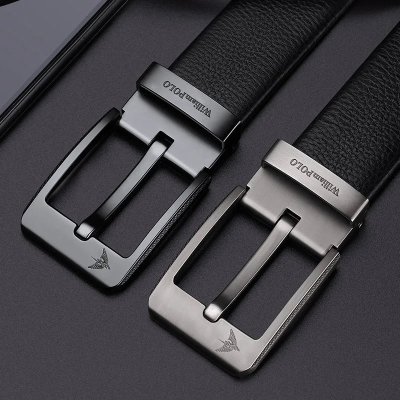 Cinto Masculino de Couro Casual, Fivela Elegante Com Estilo Versátil