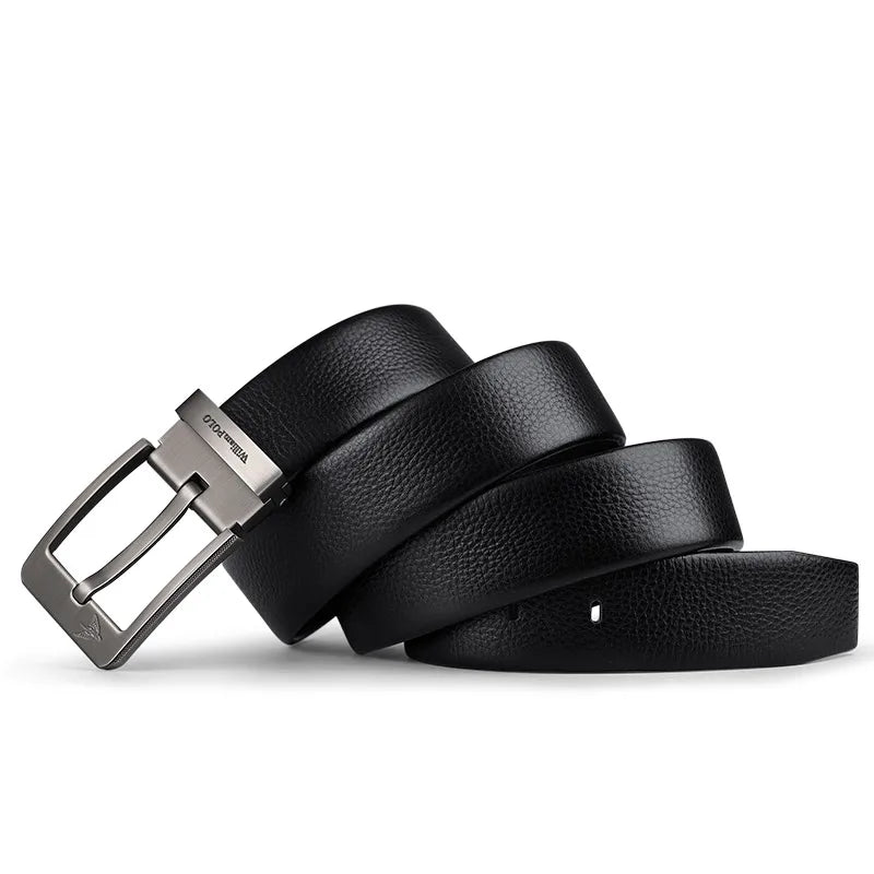 Cinto Masculino de Couro Casual, Fivela Elegante Com Estilo Versátil