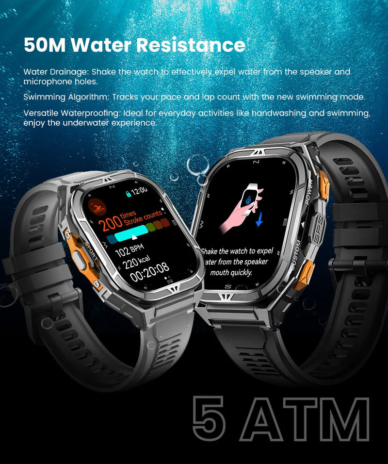 Relógio Inteligente PAAZOMU GPS 2025 - Tela AMOLED HD 50 mm - Resistente à Água 5ATM - Lançamento