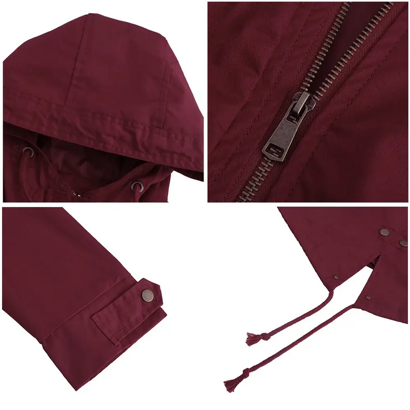 Trench Coat BERNAGARCIA® em Poliéster com Capuz – Elegância Leve para o Dia a Dia