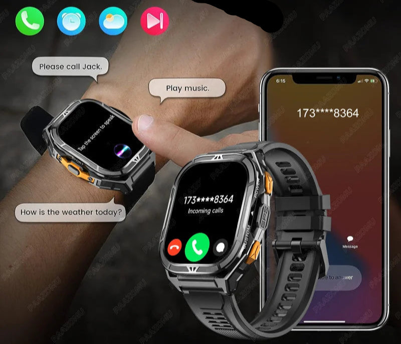 Relógio Inteligente PAAZOMU GPS 2025 - Tela AMOLED HD 50 mm - Resistente à Água 5ATM - Lançamento