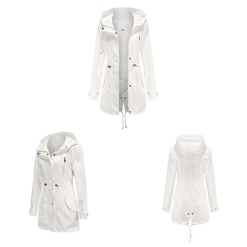 Trench Coat BERNAGARCIA® em Poliéster com Capuz – Elegância Leve para o Dia a Dia