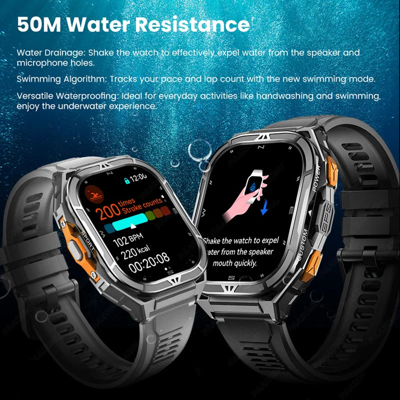 Relógio Inteligente PAAZOMU GPS 2025 - Tela AMOLED HD 50 mm - Resistente à Água 5ATM - Lançamento