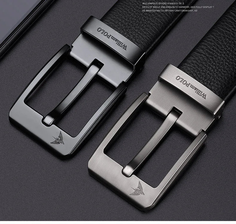 Cinto Masculino de Couro Casual, Fivela Elegante Com Estilo Versátil