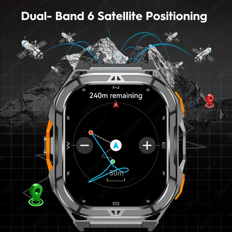 Relógio Inteligente PAAZOMU GPS 2025 - Tela AMOLED HD 50 mm - Resistente à Água 5ATM - Lançamento