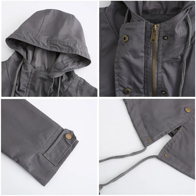 Trench Coat BERNAGARCIA® em Poliéster com Capuz – Elegância Leve para o Dia a Dia